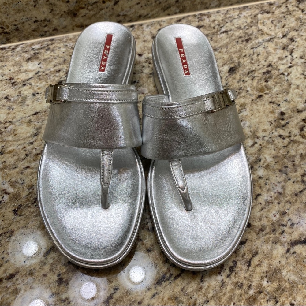 Prada Silver Women's Sandals - Picture 2 of 6